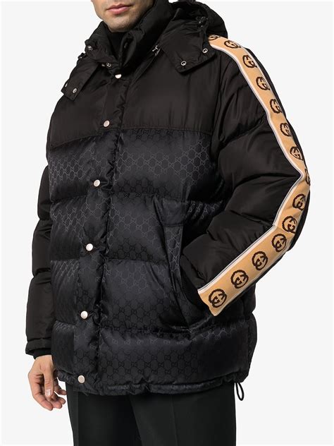 gucci womens belted puffer jacket|Gucci gg print jacket men's.